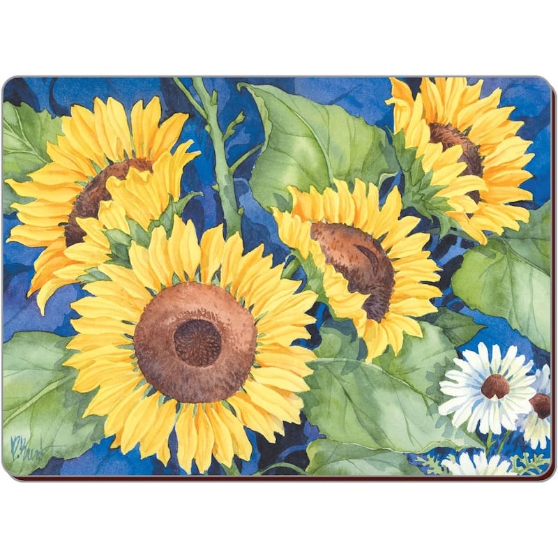 CounterArt Set of 2 Hardboard Placemats, Sunflowers - Set of 4 - multi