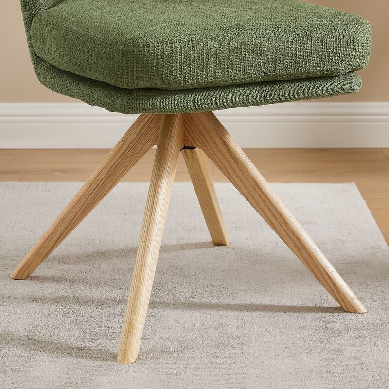 Art Leon Wood and Fabric Swivel Desk Chair