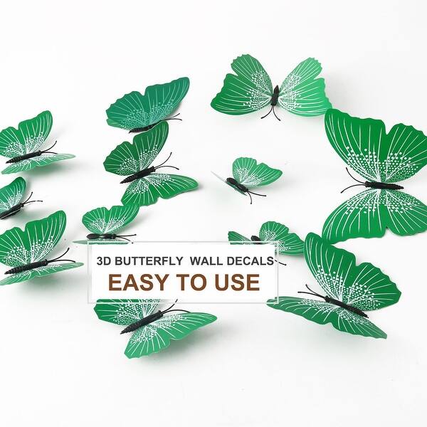 Shop 72pcs 3d Butterfly Diy Decal Sticker Wall Sticker For Home Room Decoration Green On Sale Overstock 28961481