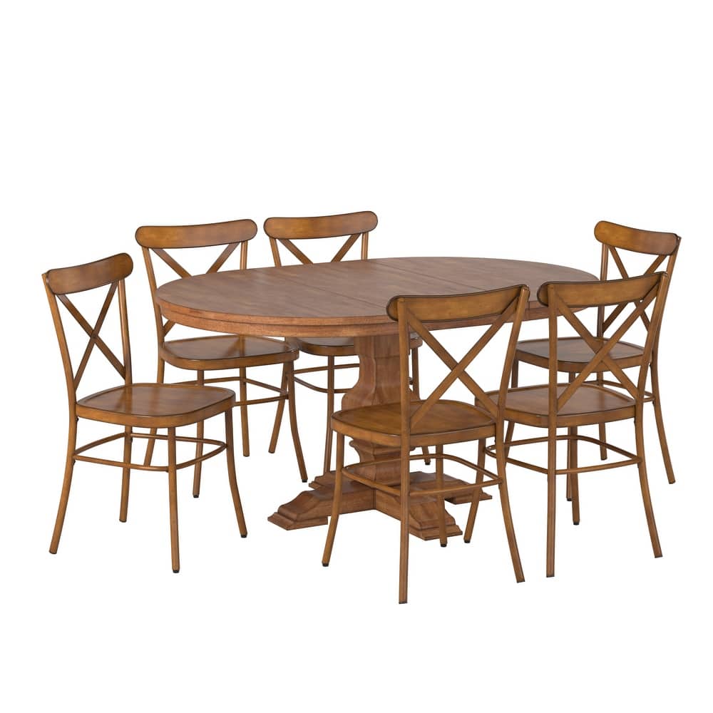 Eleanor Dining Set with Metal X-Cross Back Chairs by iNSPIRE Q Classic