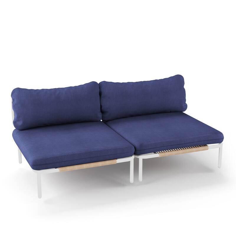 Outdoor Cushioned Sectional Sofa Chat Set Patio Furniture Conversation Set, Free Combination