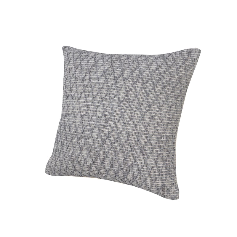 HomeRoots 20" X 20" Gray 100% Cotton Geometric Zippered Pillow
