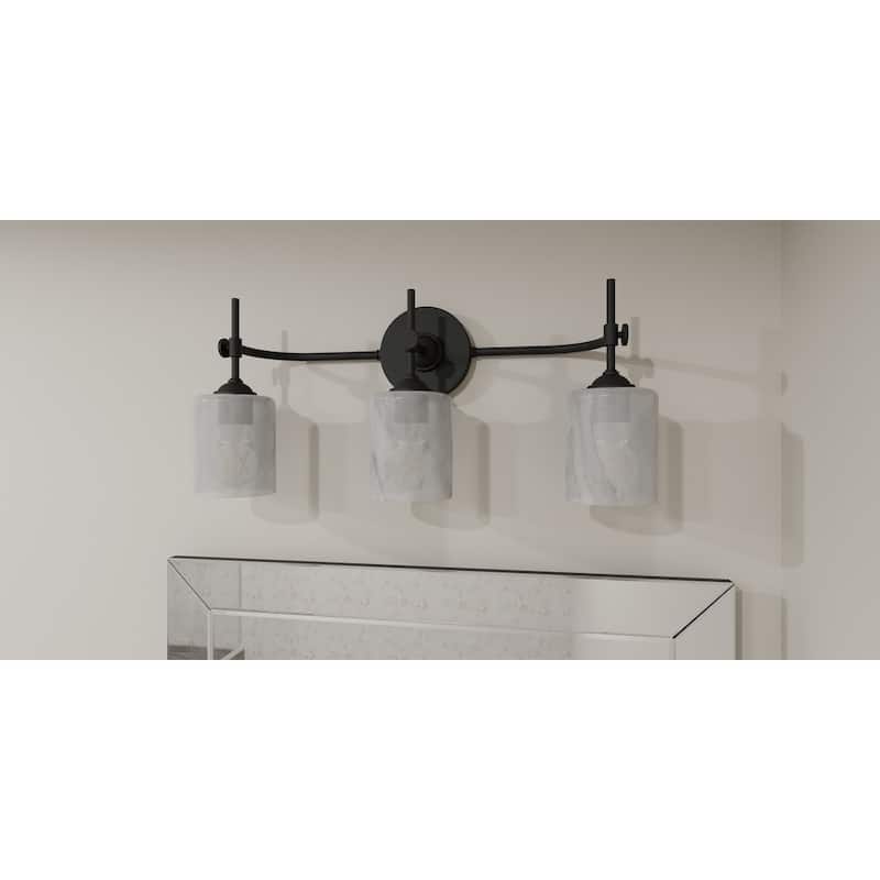 Aria 3-Light Matte Black Bath Light