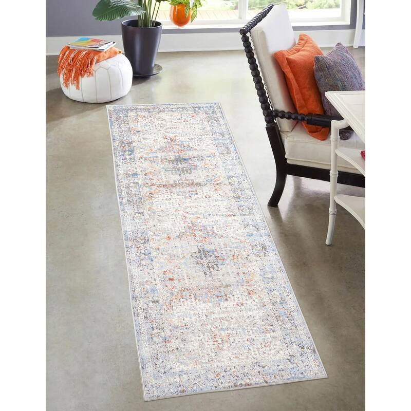 ECARPETGALLERY Machine Made Leila Ivory Area Rug