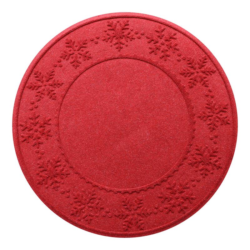 WaterHog Snowflake Round Indoor or Outdoor Tree Skirt Mat 35" Round Bed Bath & Beyond 36304855