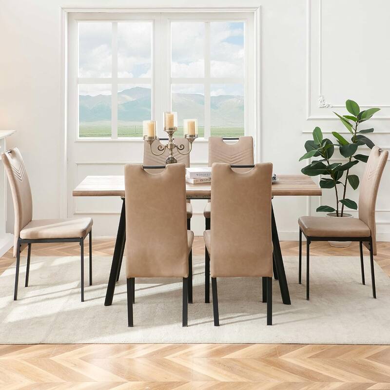 Howtai Upholstered PU Leather Home Kitchen Dining Chairs