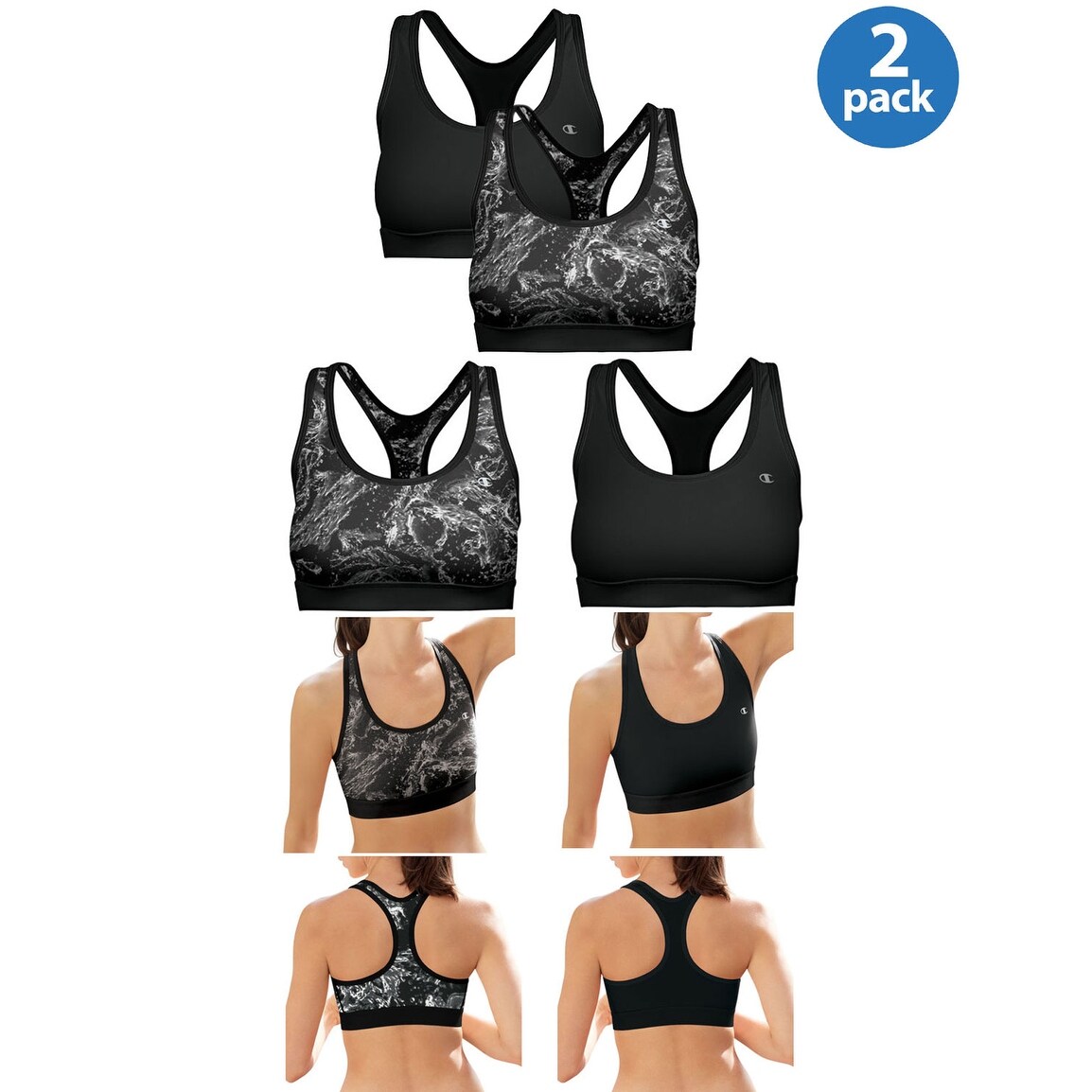 champion 2 pack sports bra