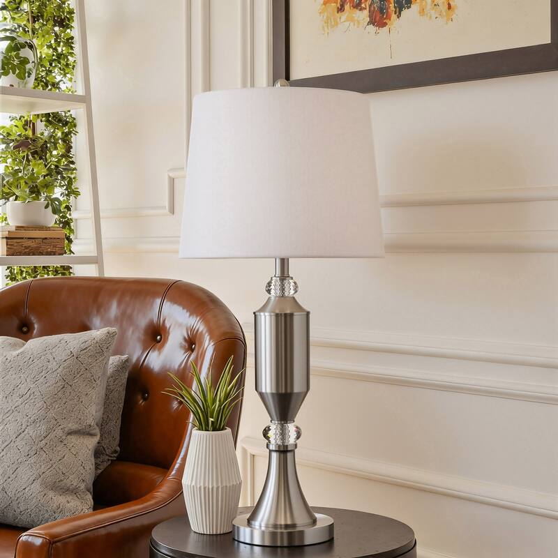 StyleCraft Steel Table Lamp - Brushed Steel