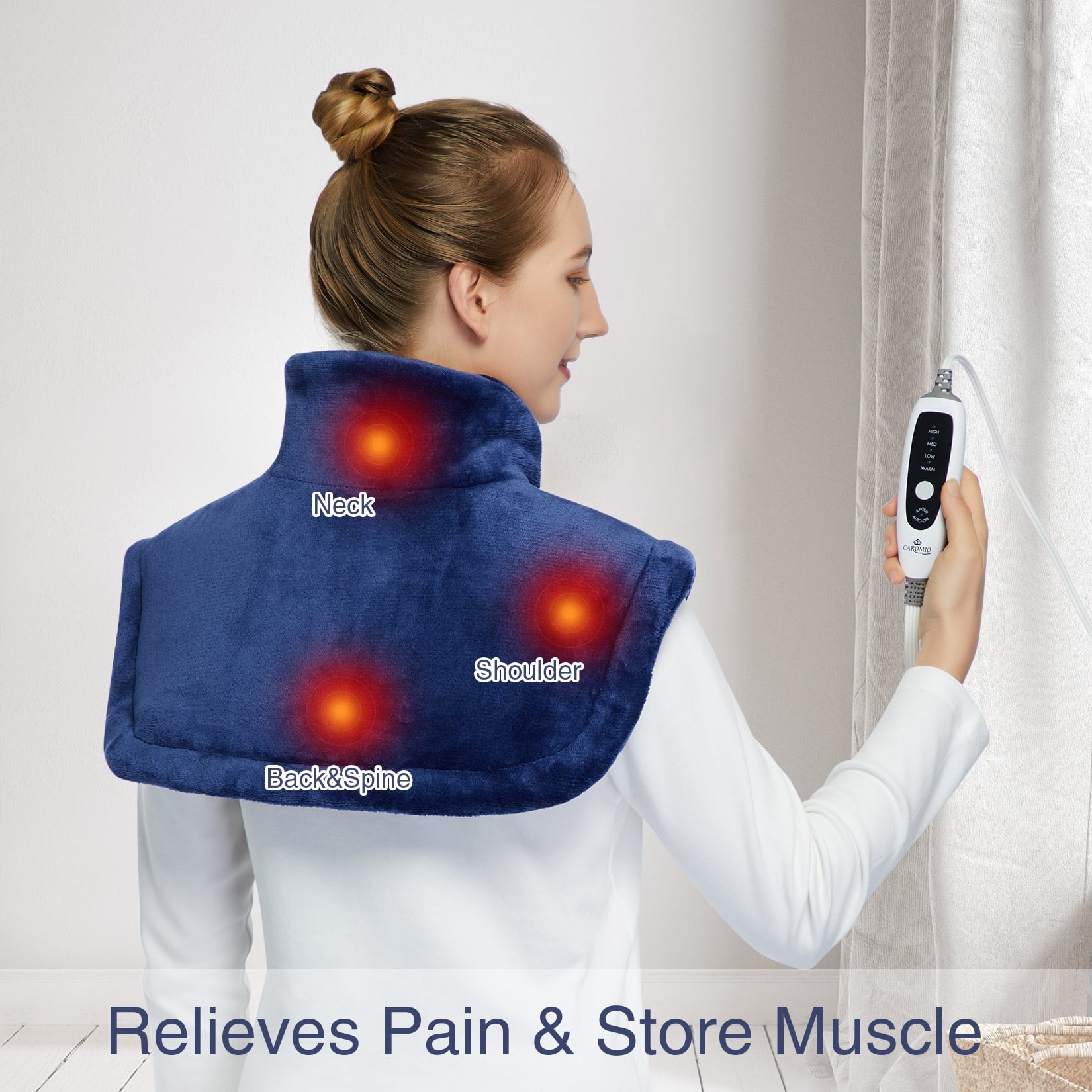 Weighted Heating Pad for Neck and Shoulders UL Certified Bed Bath