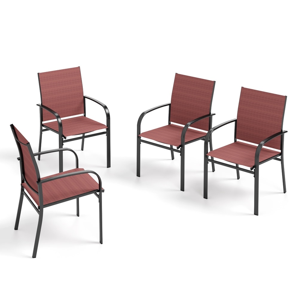 MAISON ARTS 4/6 Pieces Patio Dining Chairs, 3-Color Outdoor Textilene Dining Chairs