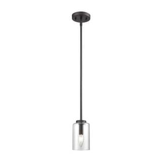 West End 1-Light Mini Pendant in Oil Rubbed Bronze with Clear Glass