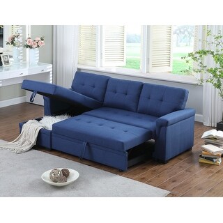 Perreux Linen Reversible Sleeper Sectional Sofa