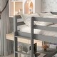 preview thumbnail 4 of 8, Grey Full Size Wood Loft Bed with built-in desk, Safety Guardrails and Ladder for Kids, Boys and Girls