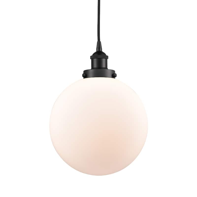 Innovations Lighting 616-1PH-14-10 Beacon Pendant Beacon 10" Wide - Matte Black / Matte White