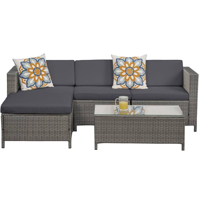 Royalcraft 5 Piece PE Rattan Wicker Sectional Sets