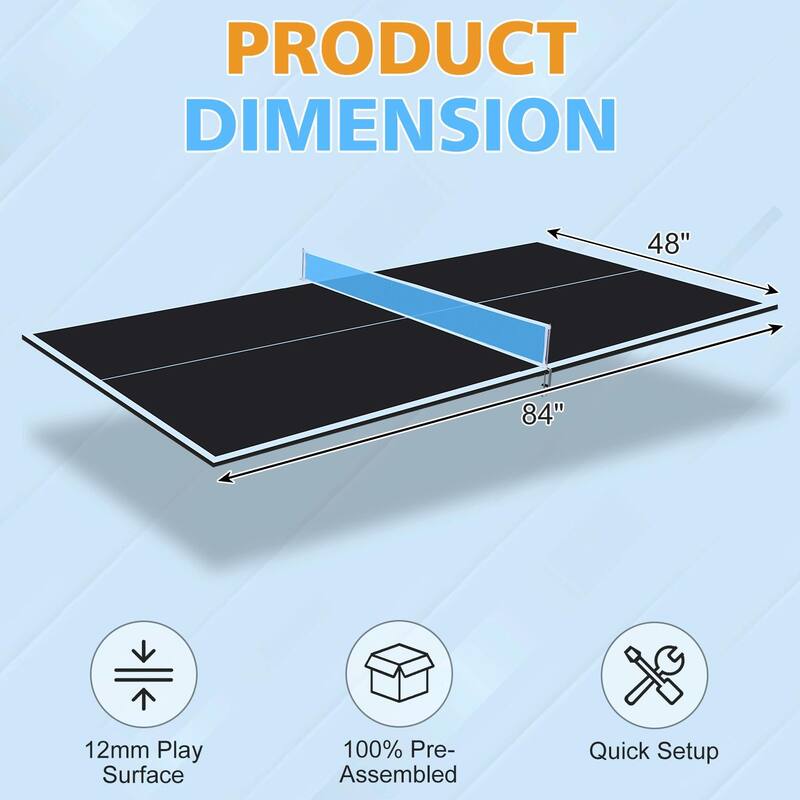 Foldable Ping Pong Conversion Top with Net & Post Included