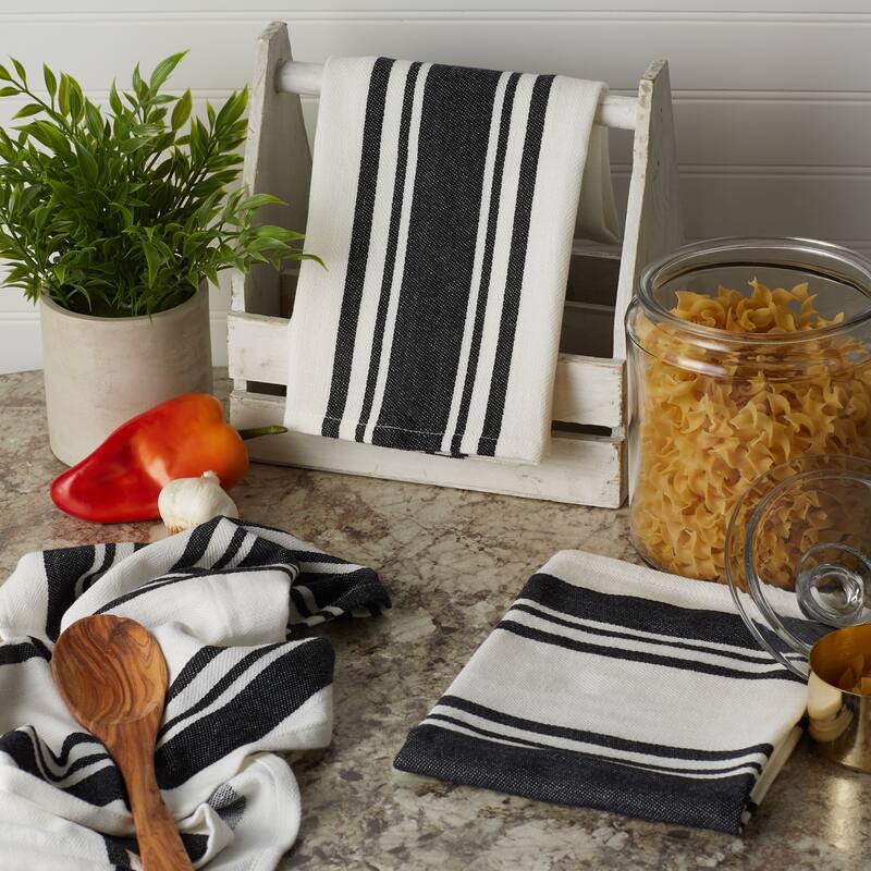DII Vintage Red Chef Stripe Dishtowel (Set of 3)
