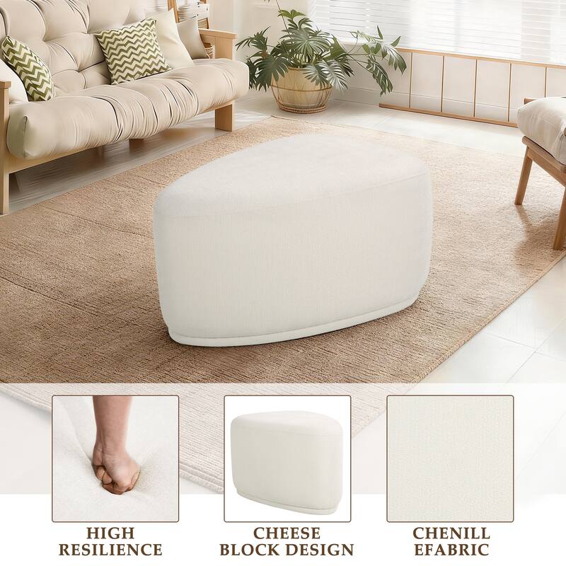 Modern Triangular Upholstered Accent Ottoman