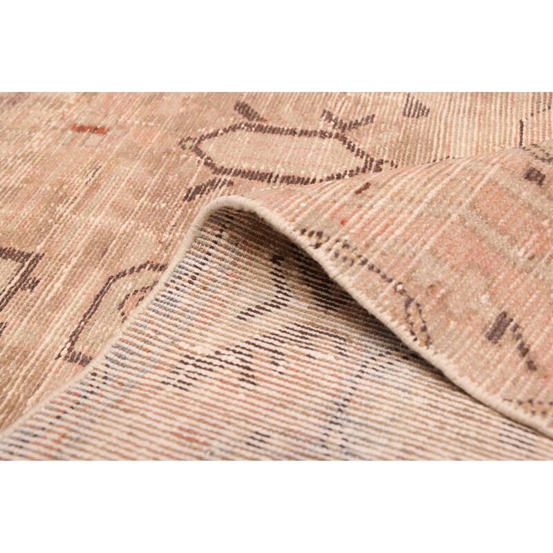 ECARPETGALLERY Hand-knotted Antalya Vintage Tan Wool Rug - 4'0 x 6'5