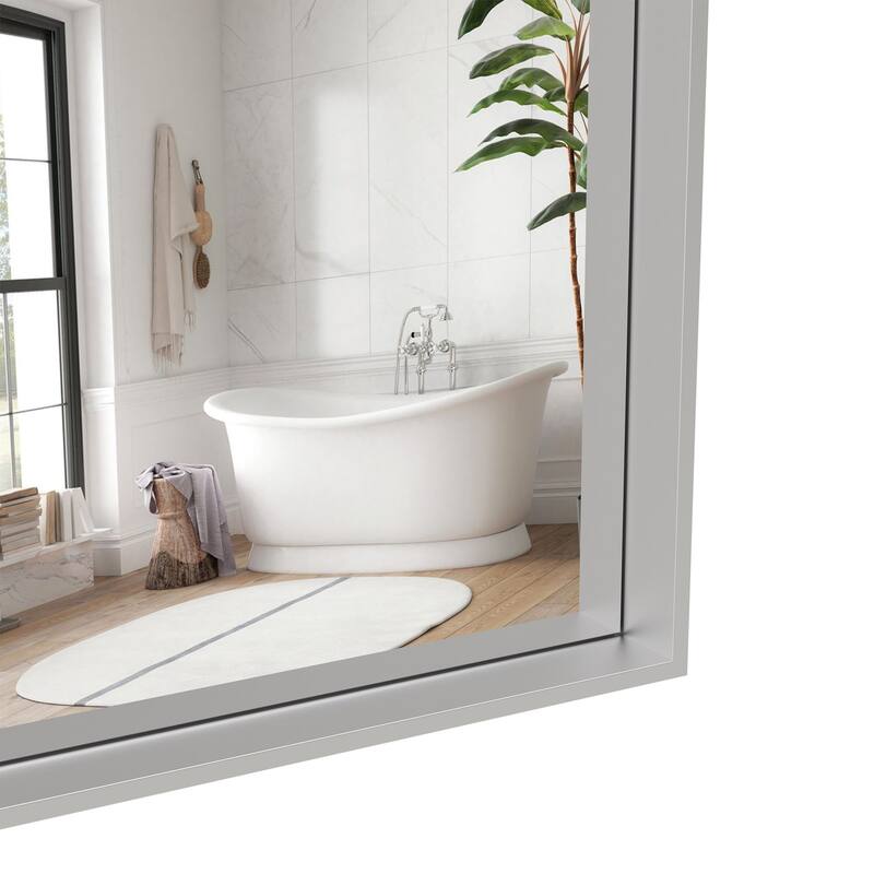 60 inches Rectangular Framed Wall Mounted Mirror with Removable Tray