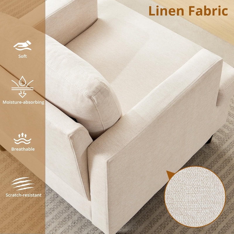 Soft & Padded Chair, Mid-Century Sofa Chair for Bedroom