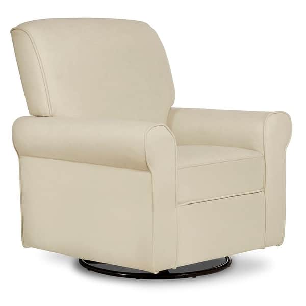 slide 2 of 20, Evolur London Upholstered Plush Seating Glider Swivel, Ergonomically Designed for Nursery Shell
