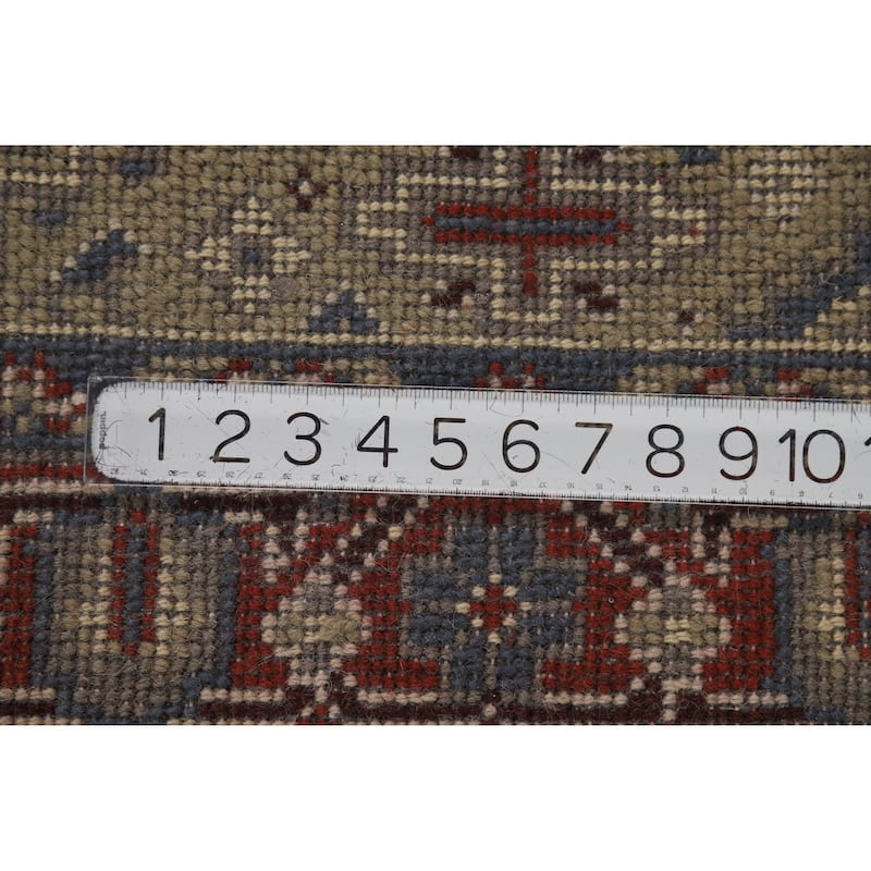 Hand Knotted Oriental 100% Wool Carpet Traditional Geometric Greys & Charcoal Heriz (serapi) Area Rug - 6' 0'' X 3' 11''