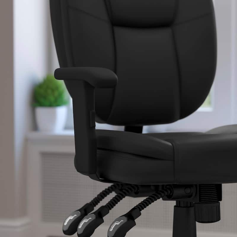 Mid-Back Multifunction Swivel Ergonomic Task Office Chair - 25.75"D x 19.75"W x 35" - 41"H