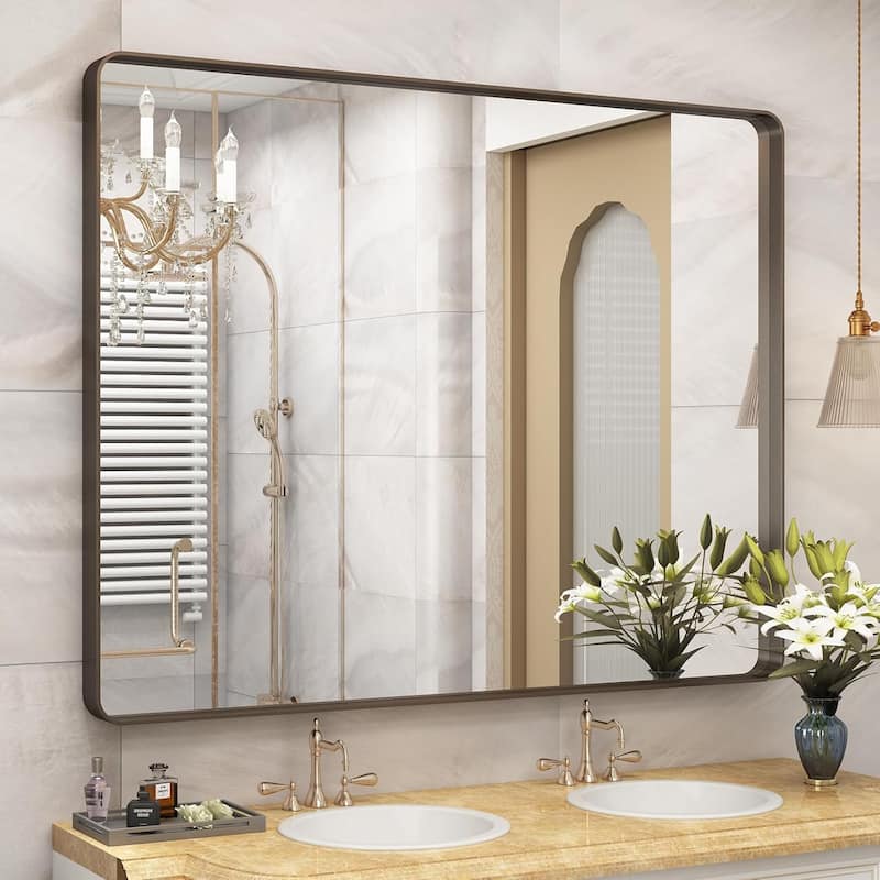 Aluminum alloy Framed Tempered Glass Wall Bathroom Vanity Mirror