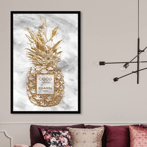 Oliver Gal 'Coco Tropical' Fashion and Glam Framed Wall Art Prints Fashion Lifestyle - Gold, White
