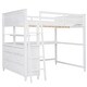 preview thumbnail 5 of 16, Elegant Design Loft Bed with Shelves, Drawers and Desk, Health and Comfort, Full Size, White