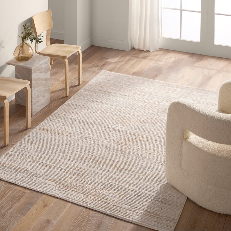 Tien Striped Beige/Cream Rug - 9' 2" x 11' 9" - Rectangle