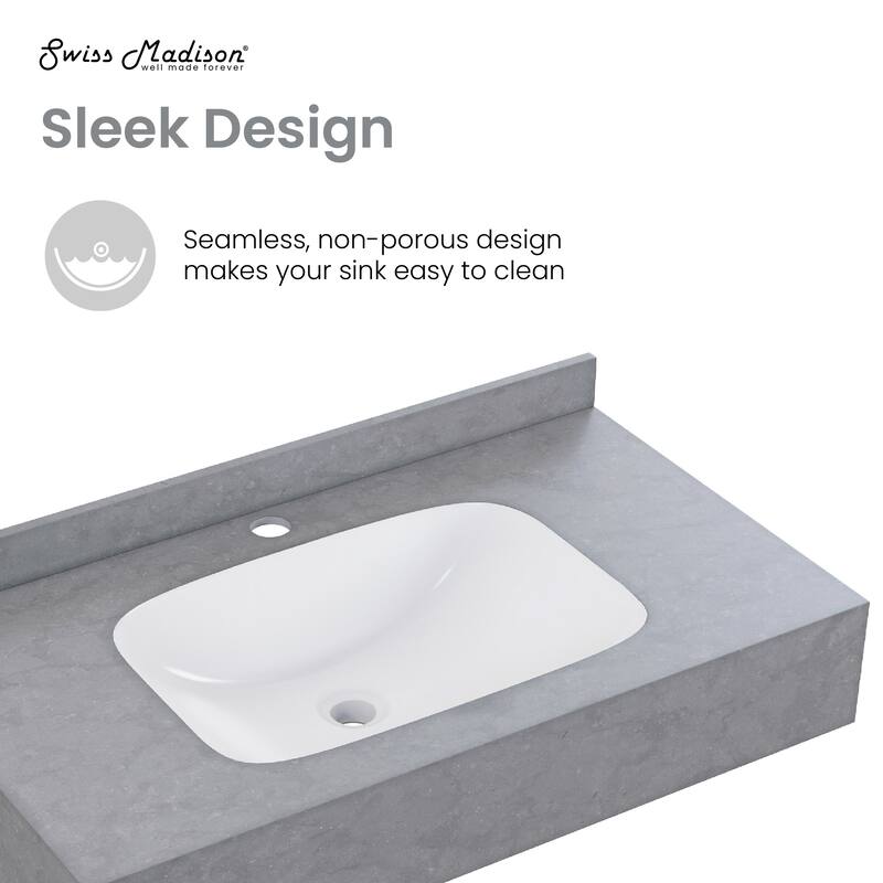 Avancer 36'' Wall Mount Sink In Charcoal Grey - 35.44" x 19.75" x 7.5"
