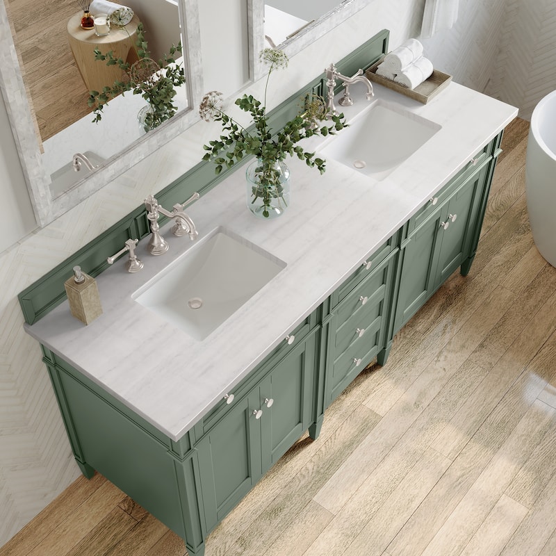 James Martin Vanities Brittany 72" Double Vanity, Smokey Celadon