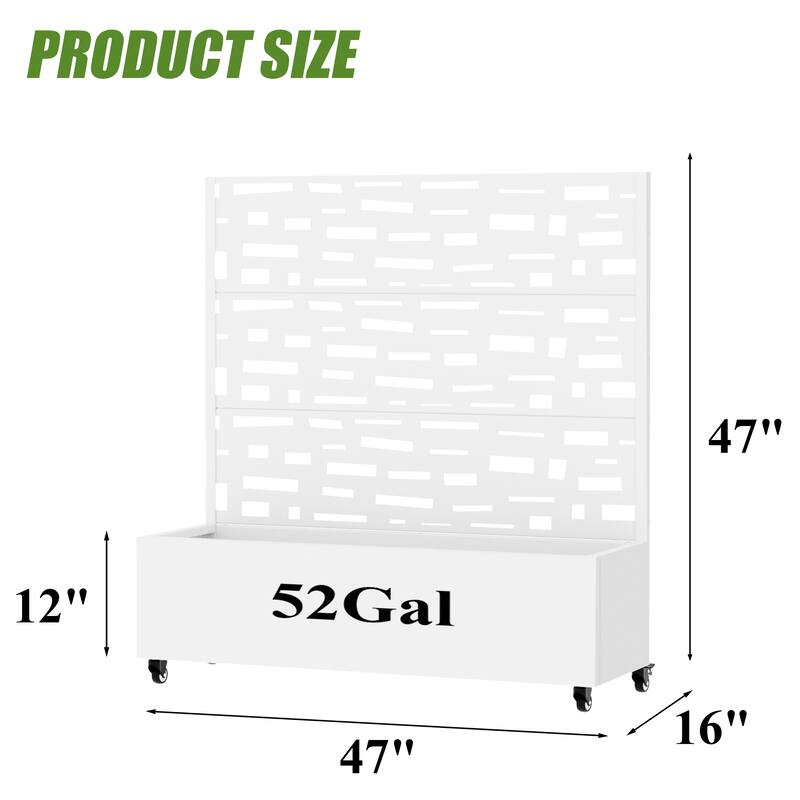 Raised Garden Bed Planter with Trellis Movable Planter Box with Lockable Wheels