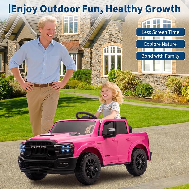 2 Seater Electric Car for Kids, 24v Ride on Truck Toy for Kids Best Gift