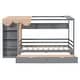 preview thumbnail 9 of 18, Gray Twin Size Solid Wood House Bed with Two Drawers and Wardrobe for Kids