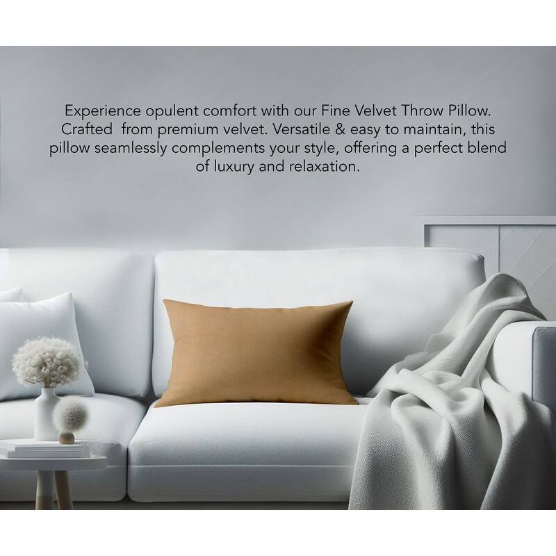 A1HC Velvet Throw Pillow Insert, Hypoallergenic Down Alternative Fill, Pack of 1