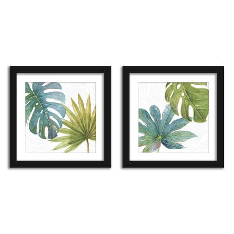 Tropical Leave In Watercolor By Wild Apple2 Piece Framed Wall Art Set