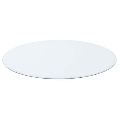 Round Casual Clear Tempered Glass Finish Top - Clear Glass