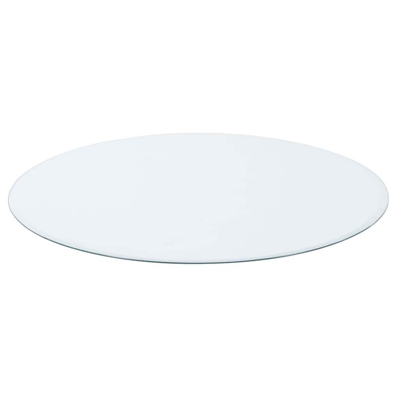 Round Casual Clear Tempered Glass Finish Top - Clear Glass