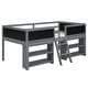preview thumbnail 24 of 22, Twin Size Low Loft Kids Bed Frame with Movable Shelves, Decorative Chalkboard & Guardrails for Bedroom, Easy Assembly, White