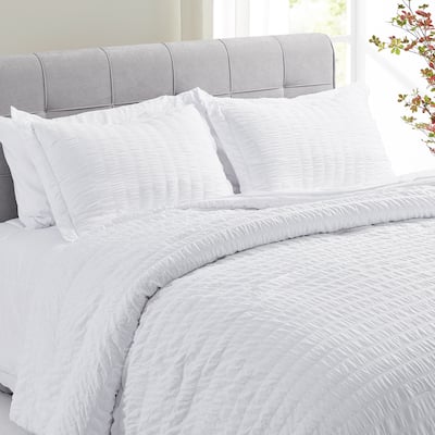 7-piece Seersucker Bedding Set, Comfortable and Durable Bed in a Bag