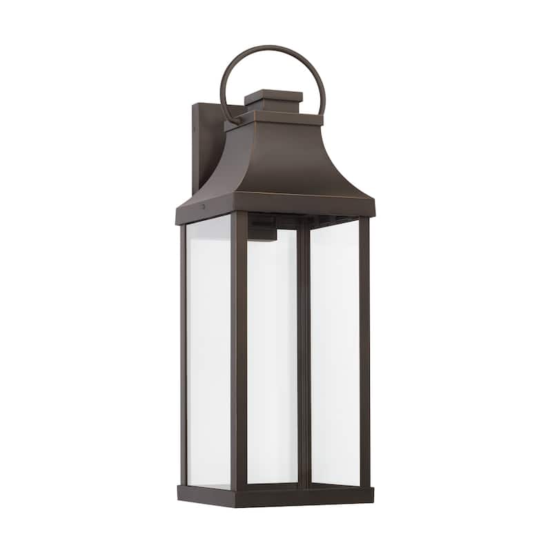 Bradford Outdoor 1-light Large LED Wall Lantern w/ Clear Glass - Oiled Bronze