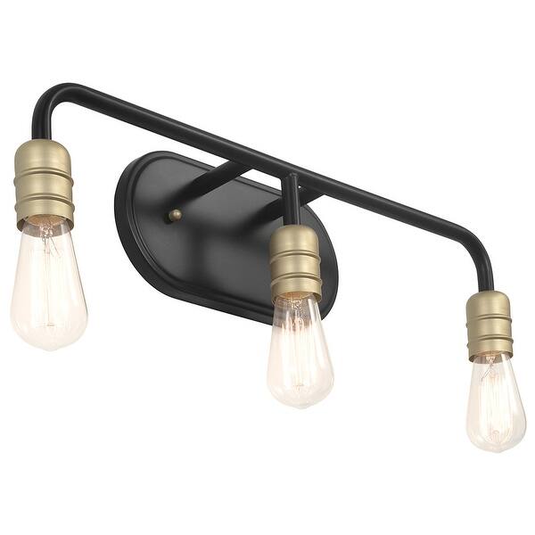 slide 8 of 7, Carbon Loft Cuno 3-light Bath Vanity Fixture - 21.77"x4.93"x6.3" Black, Brass, Bronze