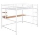 preview thumbnail 5 of 8, Useful Design Metal Loft Bed With Two Shelves and Built-in Dsek, Efficient space, Full Size, White