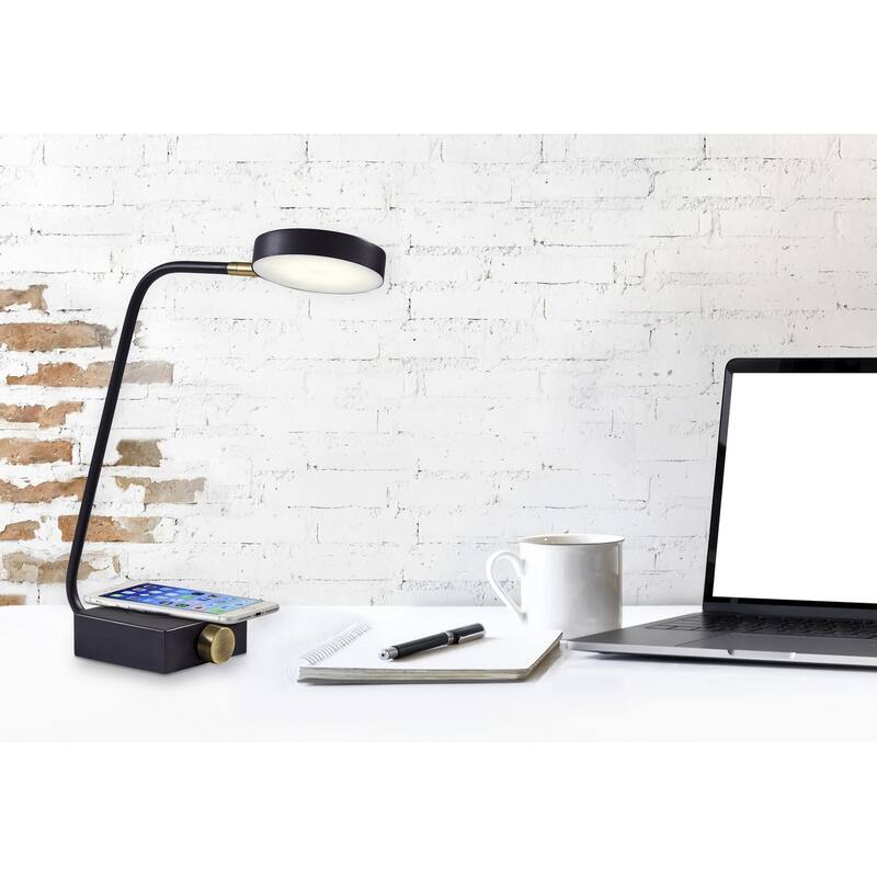 Conrad LED Desk Lamp with AdessoCharge Wireless Charging Pad
