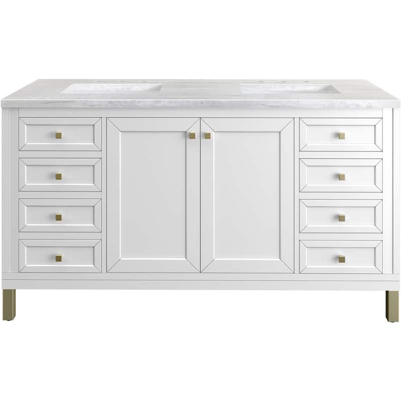James Martin Vanities 503-V60D-3AF Chicago 60" Free Standing Double - Glossy White