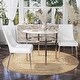 preview thumbnail 2 of 4, Furniture of America Gates Chrome & White Round 3-Piece Dining Set