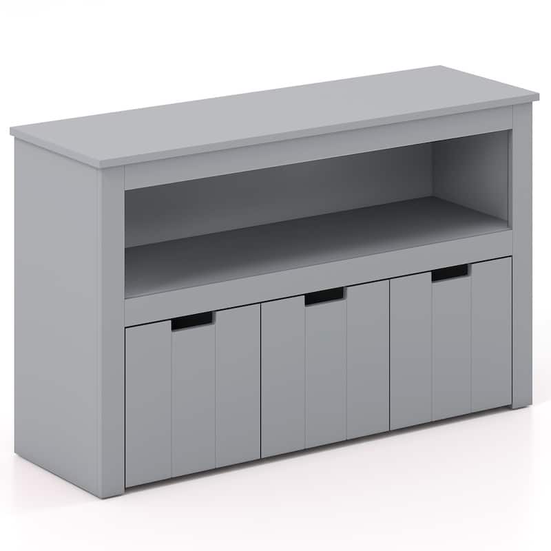 3-Drawer Storage Cabinet with Slide-Out Drawers and Wheels for Multi-Functional Home Organizer - 40" x 13" x 24.5" (L x W x H) - Grey